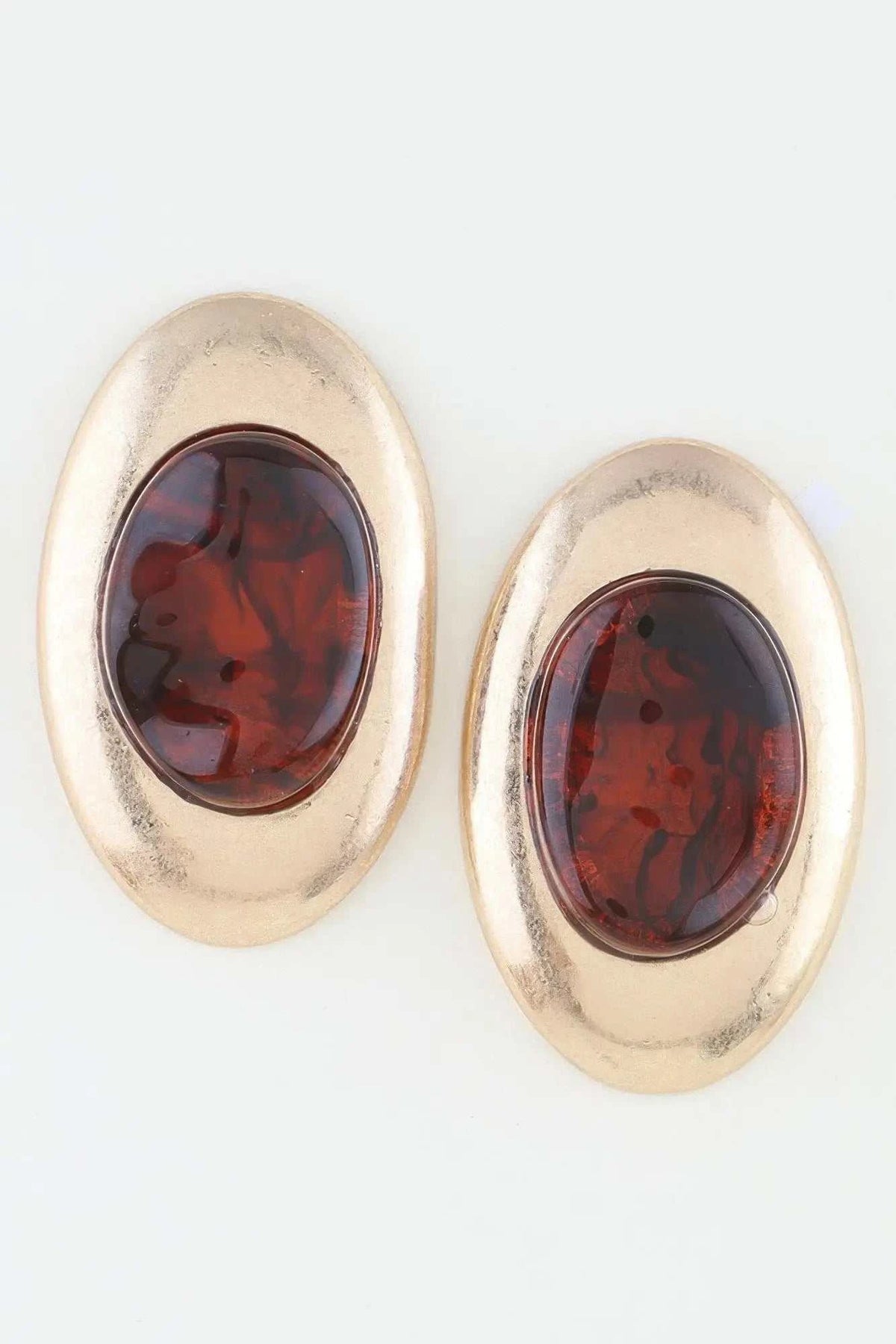 Women's Drop Earrings Modern Matte Stone Frame BYMANYC ® New York CONTEMPORARY GEOMETRIC FRAMED DANGLE - New Collection