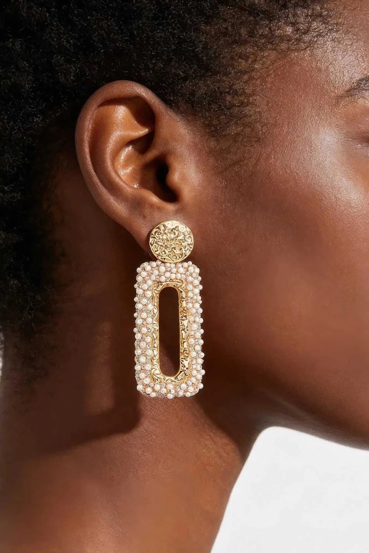 Women's Earrings Drops Pearl BYMANYC ® New York MADISON RECTANGLE - New Collection