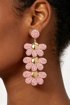 Women's Earrings Drops Raffia BYMANYC ® New York HAMPTONS FLOWER - New Collection - Maven Couture IncJEWERLY