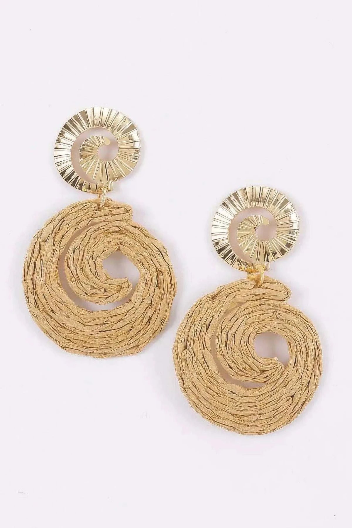 Women's Earrings Drops Raffia BYMANYC ® New York MONTAUK SPIRAL - New Collection