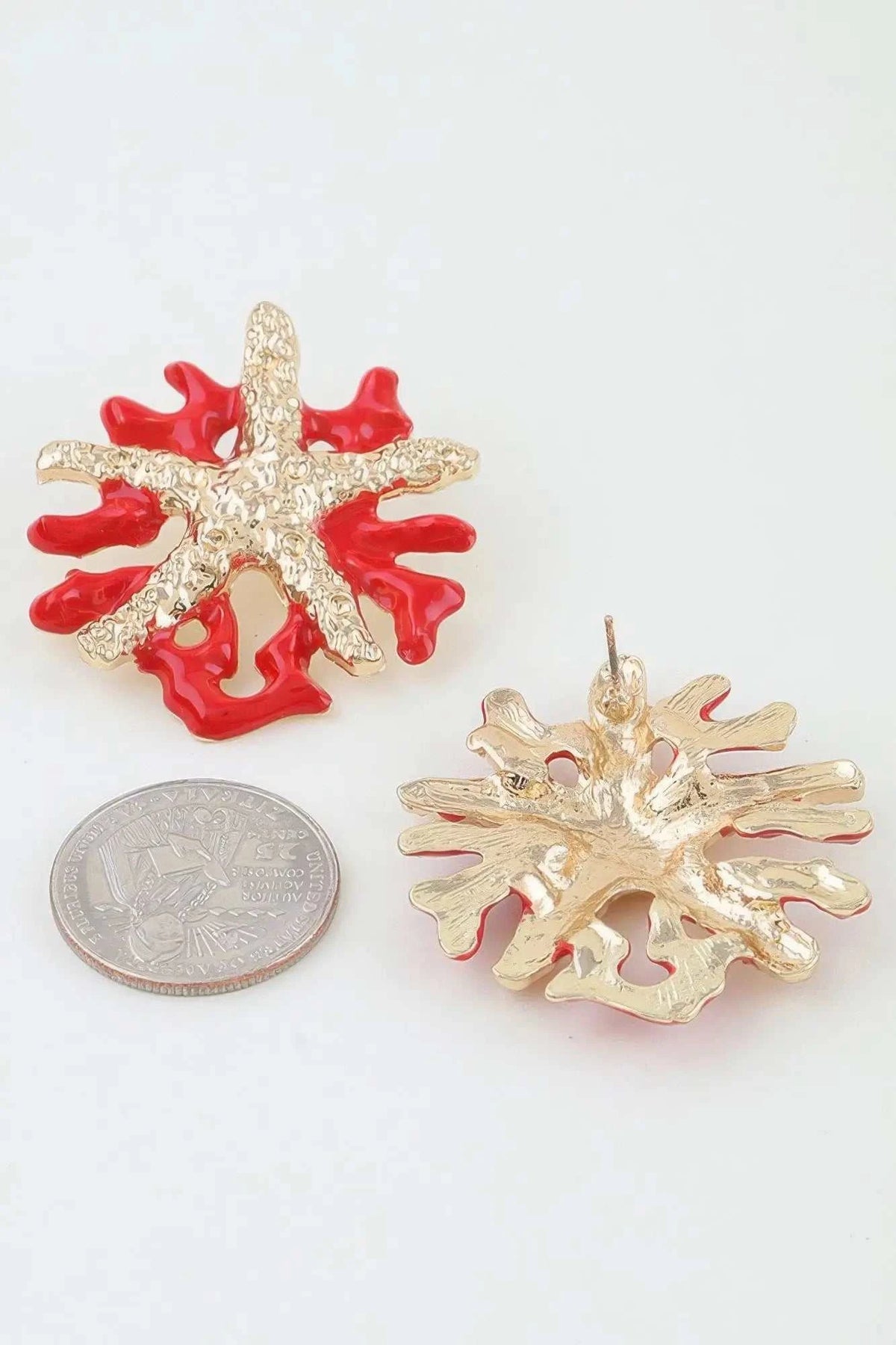 Women's Earrings Studs Starfish BYMANYC ® New York HAMPTONS CORAL - New Collection