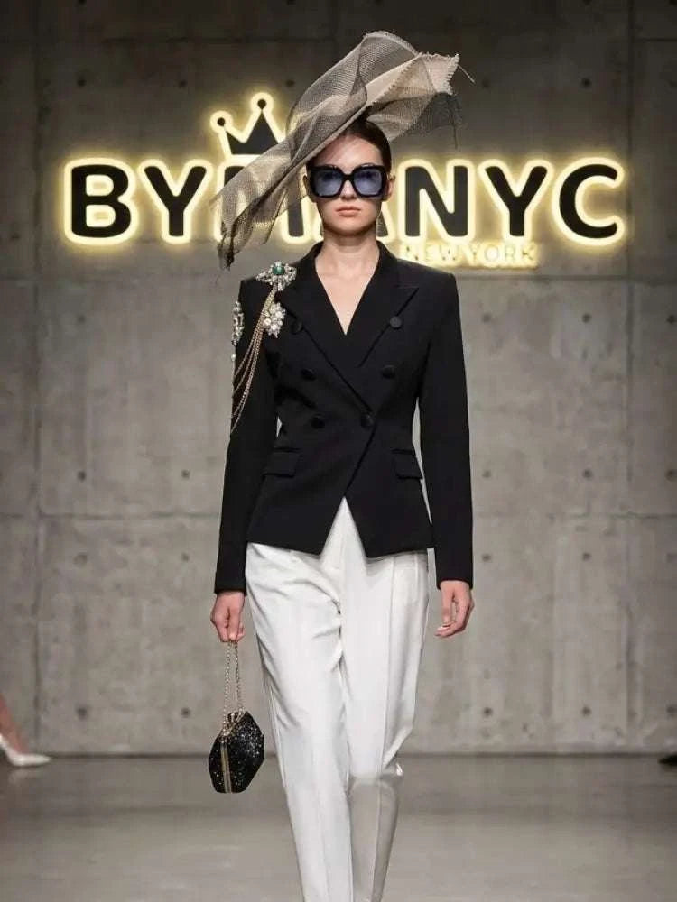 Women's Embellished Double-Breasted Blazer BYMANYC ® New York CONTEMPORARY VIBRANT MODERN FASHION - New Collection