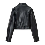 Women's Faux Leather Cropped Jacket BYMANYC ® New York CONTEMPORARY VIBRANT MODERN FASHION - New Collection