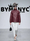 Women's Faux Leather High-Neck Jacket BYMANYC ® New York CONTEMPORARY VIBRANT MODERN FASHION - New Collection