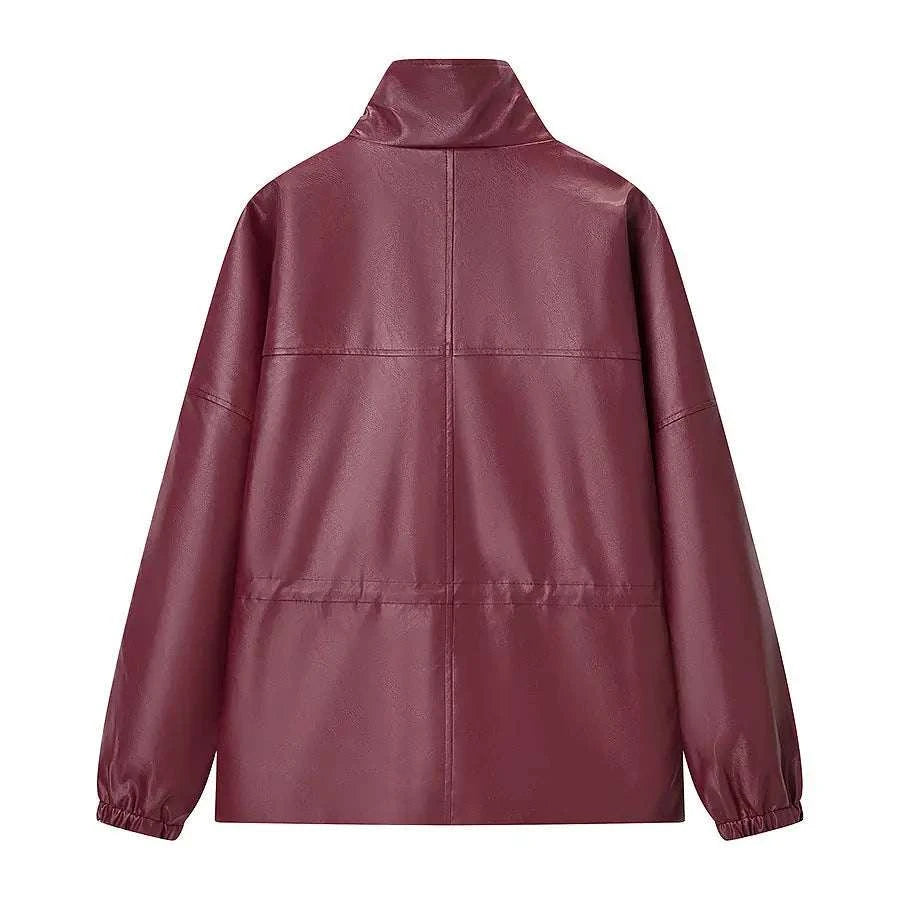 Women's Faux Leather High-Neck Jacket BYMANYC ® New York CONTEMPORARY VIBRANT MODERN FASHION - New Collection