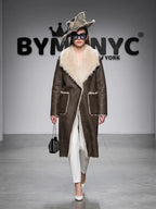 Women's Faux Shearling Long Coat BYMANYC ® New York CONTEMPORARY VIBRANT MODERN FASHION - New Collection
