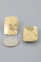 Women's Hammered Cubic Frame Stud Earrings BYMANYC ® New York CONTEMPORARY VIBRANT MODERN FASHION - New Collection