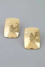 Women's Hammered Cubic Frame Stud Earrings BYMANYC ® New York CONTEMPORARY VIBRANT MODERN FASHION - New Collection