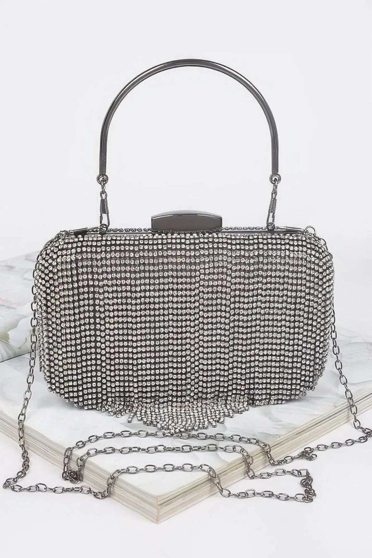 Women's Handbag Rhinestone Fringe Clutch - BROADWAY - BYMANYC ® New York - Maven Couture IncNEW ARRIVALS