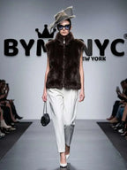 Women's High-Neck Plush Faux Fur Vest BYMANYC ® New York CONTEMPORARY VIBRANT MODERN FASHION - New Collection