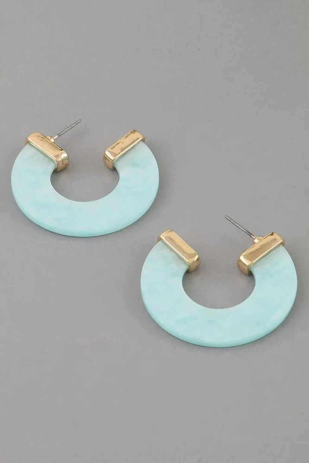 Women's Hoop Earrings Marble Stone Open BYMANYC ® New York CONTEMPORARY ORGANIC RESIN HOOPS - New Collection