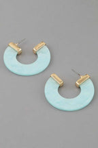 Women's Hoop Earrings Marble Stone Open BYMANYC ® New York CONTEMPORARY ORGANIC RESIN HOOPS - New Collection