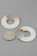 Women's Hoop Earrings Marble Stone Open BYMANYC ® New York CONTEMPORARY ORGANIC RESIN HOOPS - New Collection