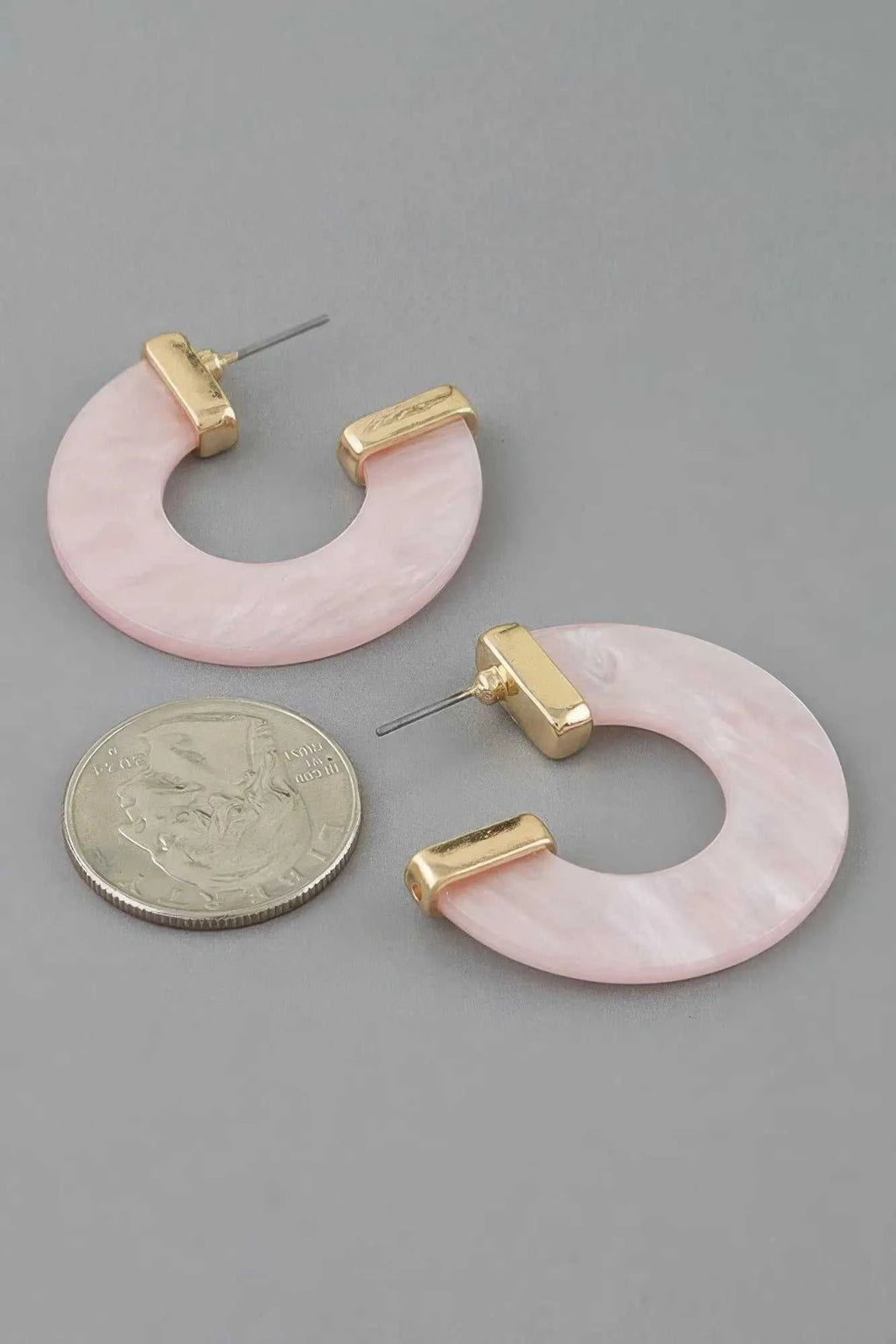 Women's Hoop Earrings Marble Stone Open BYMANYC ® New York CONTEMPORARY ORGANIC RESIN HOOPS - New Collection
