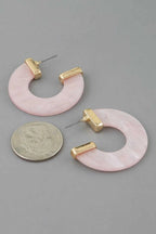 Women's Hoop Earrings Marble Stone Open BYMANYC ® New York CONTEMPORARY ORGANIC RESIN HOOPS - New Collection