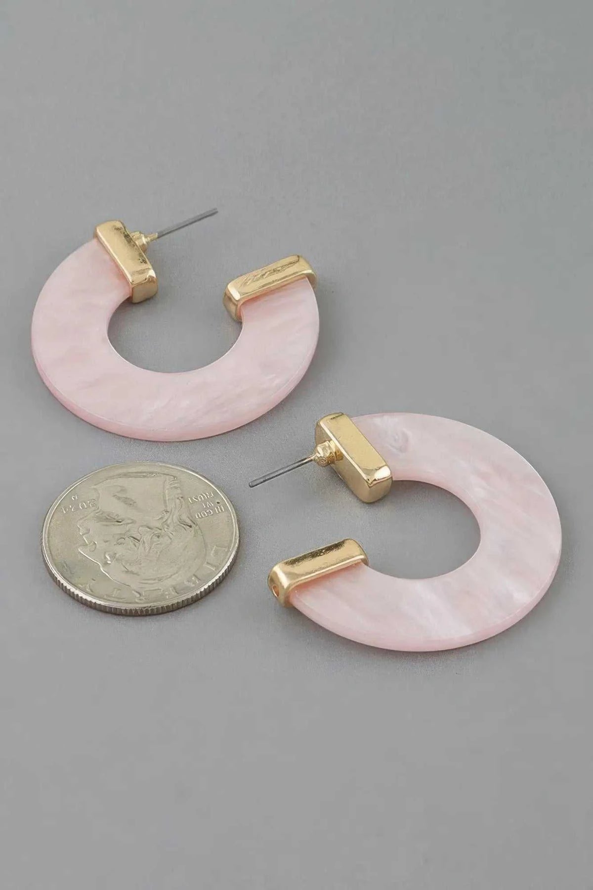 Women's Hoop Earrings Marble Stone Open BYMANYC ® New York CONTEMPORARY ORGANIC RESIN HOOPS - New Collection