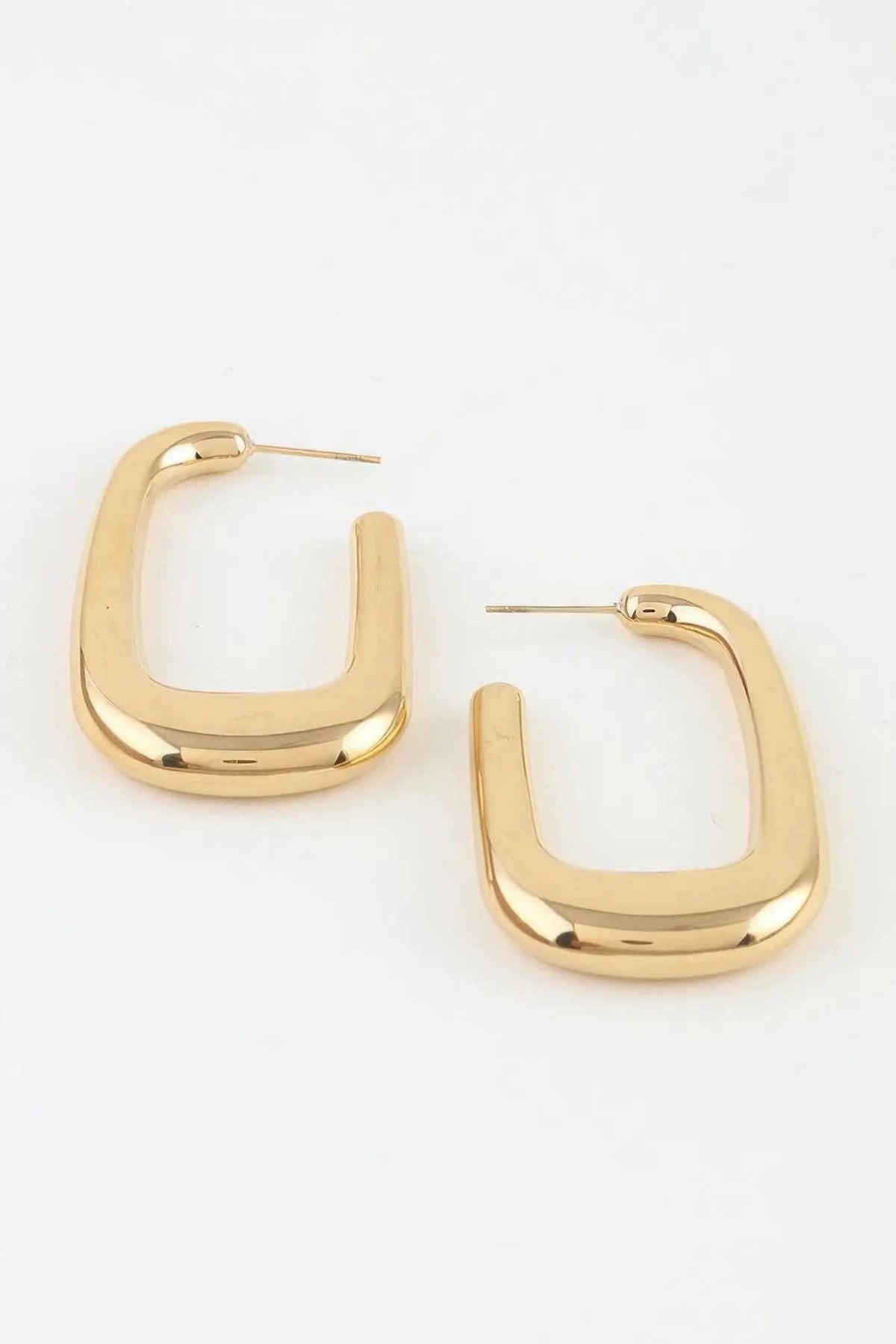 Women's Hoop Earrings Polished Modern Cubic BYMANYC ® New York CONTEMPORARY GEOMETRIC SLEEK HOOPS - New Collection