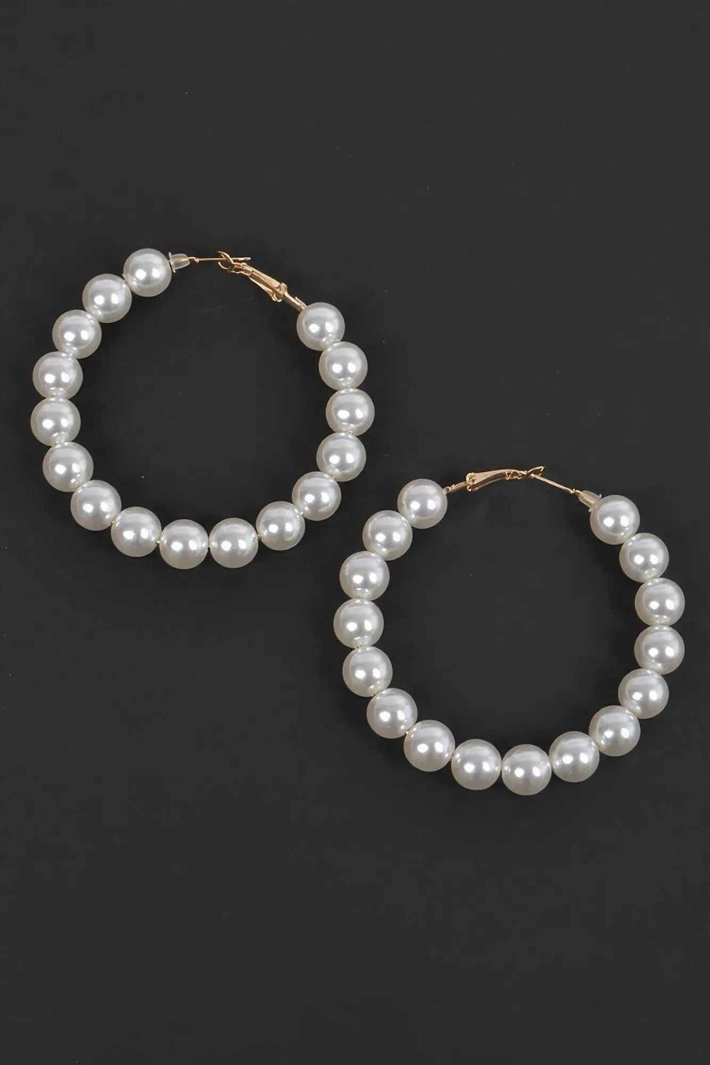 Women's Hoop Earrings Upside Down Pearl BYMANYC ® New York INVERTED PEARL STATEMENT HOOPS - New Collection
