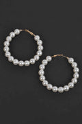 Women's Hoop Earrings Upside Down Pearl BYMANYC ® New York INVERTED PEARL STATEMENT HOOPS - New Collection