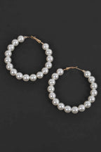 Women's Hoop Earrings Upside Down Pearl BYMANYC ® New York INVERTED PEARL STATEMENT HOOPS - New Collection