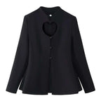 Women's Jacket Black Heart Cutout BYMANYC ® New York SOHO HEART CUTOUT PEPLUM BLAZER - New Collection
