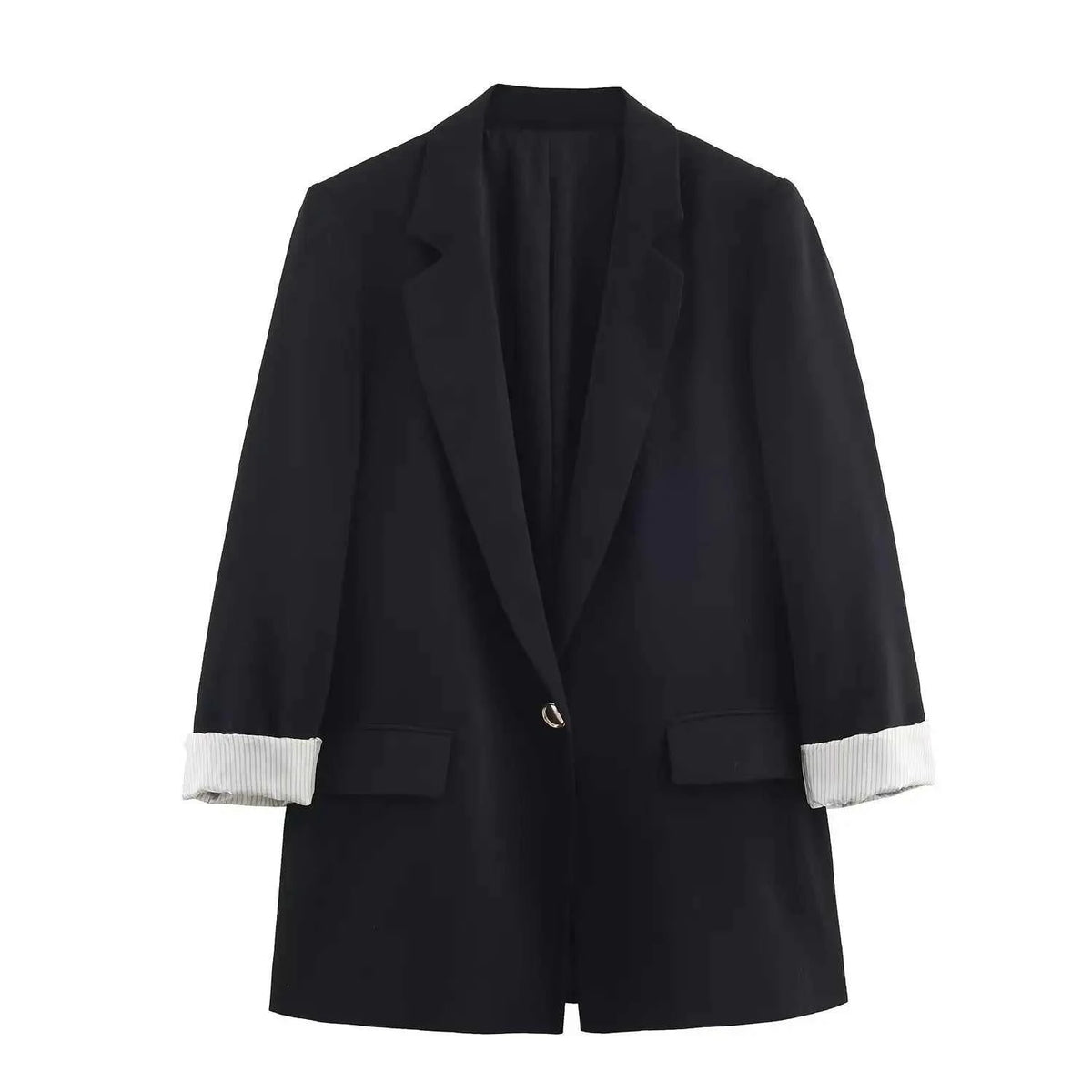 Women's Jacket Black Oversized Blazer BYMANYC ® New York WALL STREET STRIPED CUFFS - New Collection