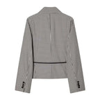 Women's Jacket Black White Gingham Belted Blazer BYMANYC ® New York SOHO TIE-BELT CHECKED BLAZER - New Collection