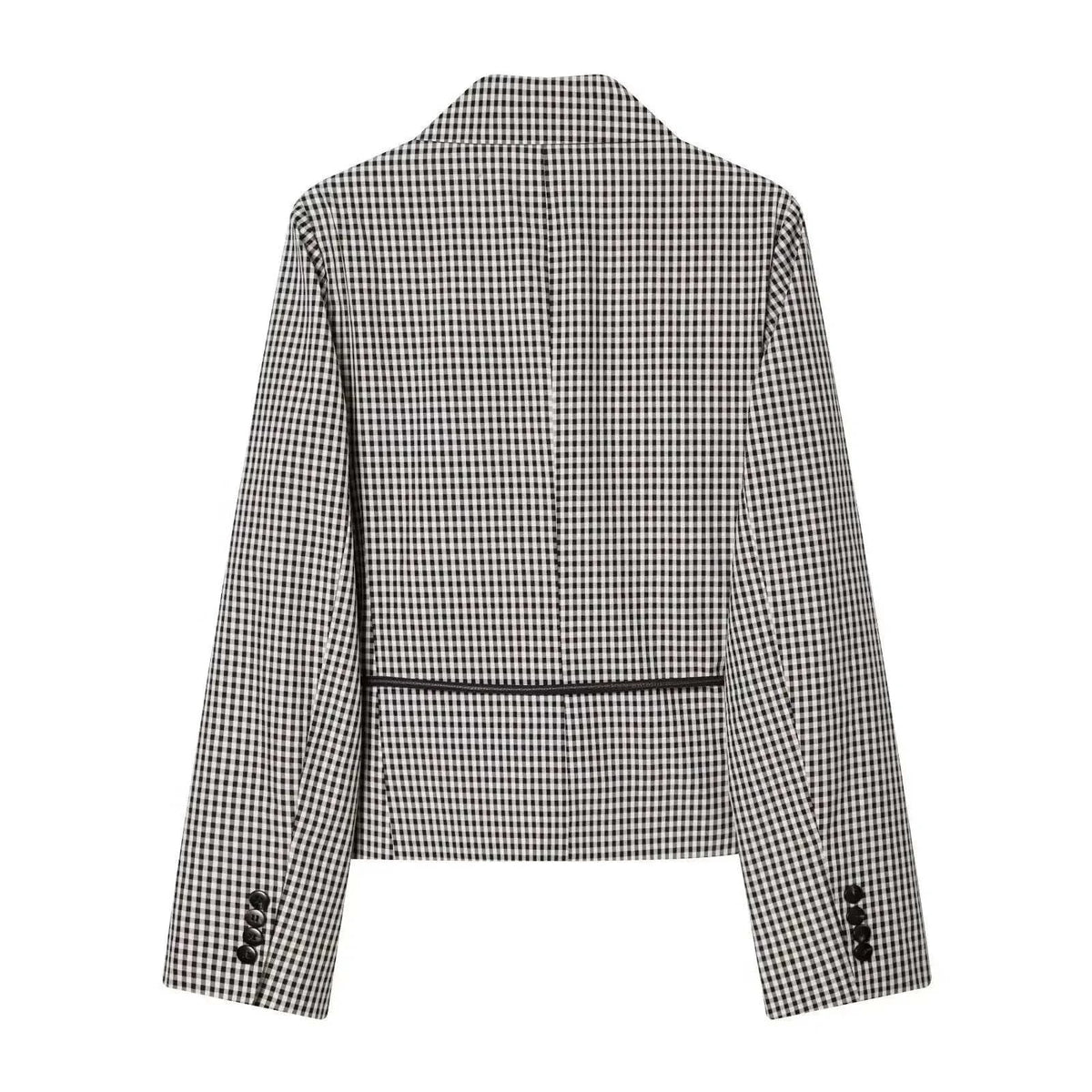 Women's Jacket Black White Gingham Belted Blazer BYMANYC ® New York SOHO TIE-BELT CHECKED BLAZER - New Collection