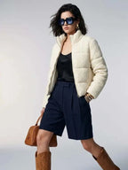 Women's Jacket Cable Knit Puffer BYMANYC ® New York HAMPTONS CREAM ZIPPER - New Collection