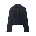 Women's Jacket Dark Navy Military Frogged BYMANYC ® New York SOHO MILITARY EMBROIDERED CROPPED BLAZER - New Collection