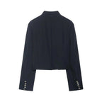 Women's Jacket Dark Navy Military Frogged BYMANYC ® New York SOHO MILITARY EMBROIDERED CROPPED BLAZER - New Collection