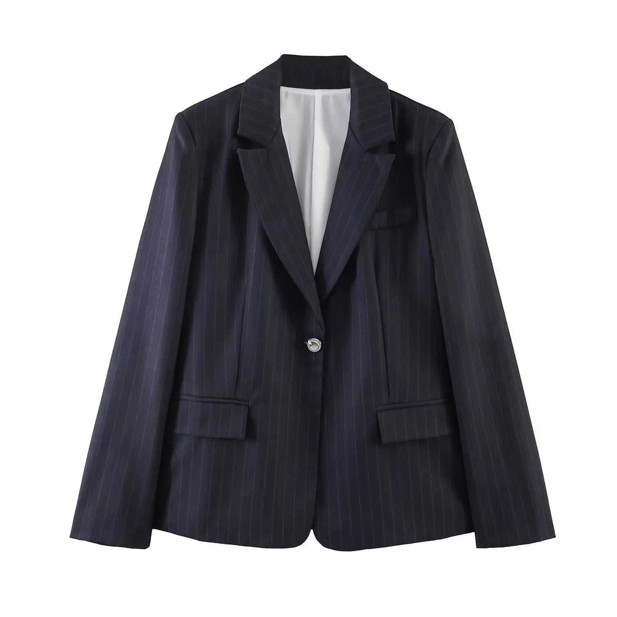 Women's Jacket Dark Navy Pinstripe BYMANYC ® New York WALL STREET PINSTRIPE TAILORED BLAZER - New Collection