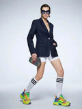 Women's Jacket Dark Navy Pinstripe BYMANYC ® New York WALL STREET PINSTRIPE TAILORED BLAZER - New Collection