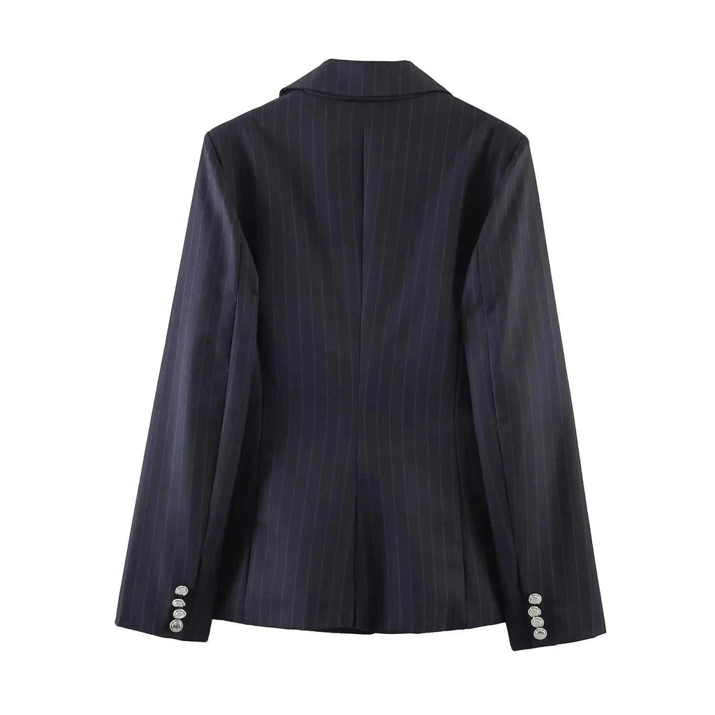 Women's Jacket Dark Navy Pinstripe BYMANYC ® New York WALL STREET PINSTRIPE TAILORED BLAZER - New Collection