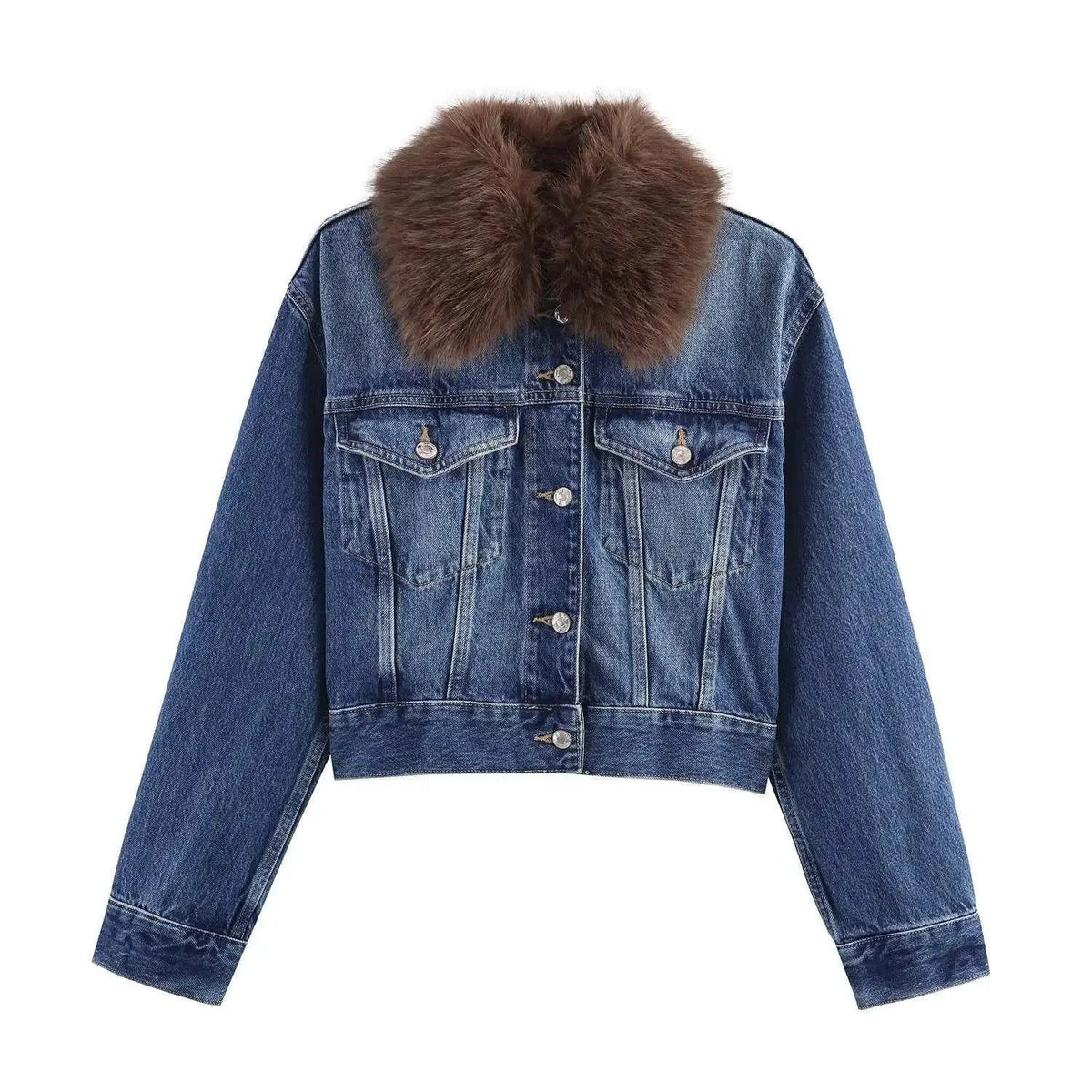 Women's Jacket Denim Fur Collar BYMANYC ® New York SOHO DENIM FUR COLLAR - New Collection