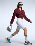 Women's Jacket Faux Suede BYMANYC ® New York SOHO BURGUNDY CROPPED BLAZER - New Collection