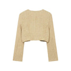 Women's Jacket Gold Tweed Cropped BYMANYC ® New York SOHO METALLIC TWEED CROPPED BLAZER - New Collection