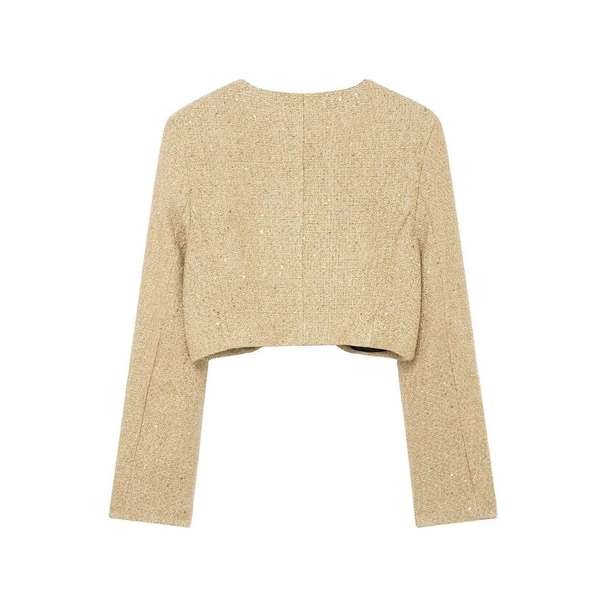 Women's Jacket Gold Tweed Cropped BYMANYC ® New York SOHO METALLIC TWEED CROPPED BLAZER - New Collection