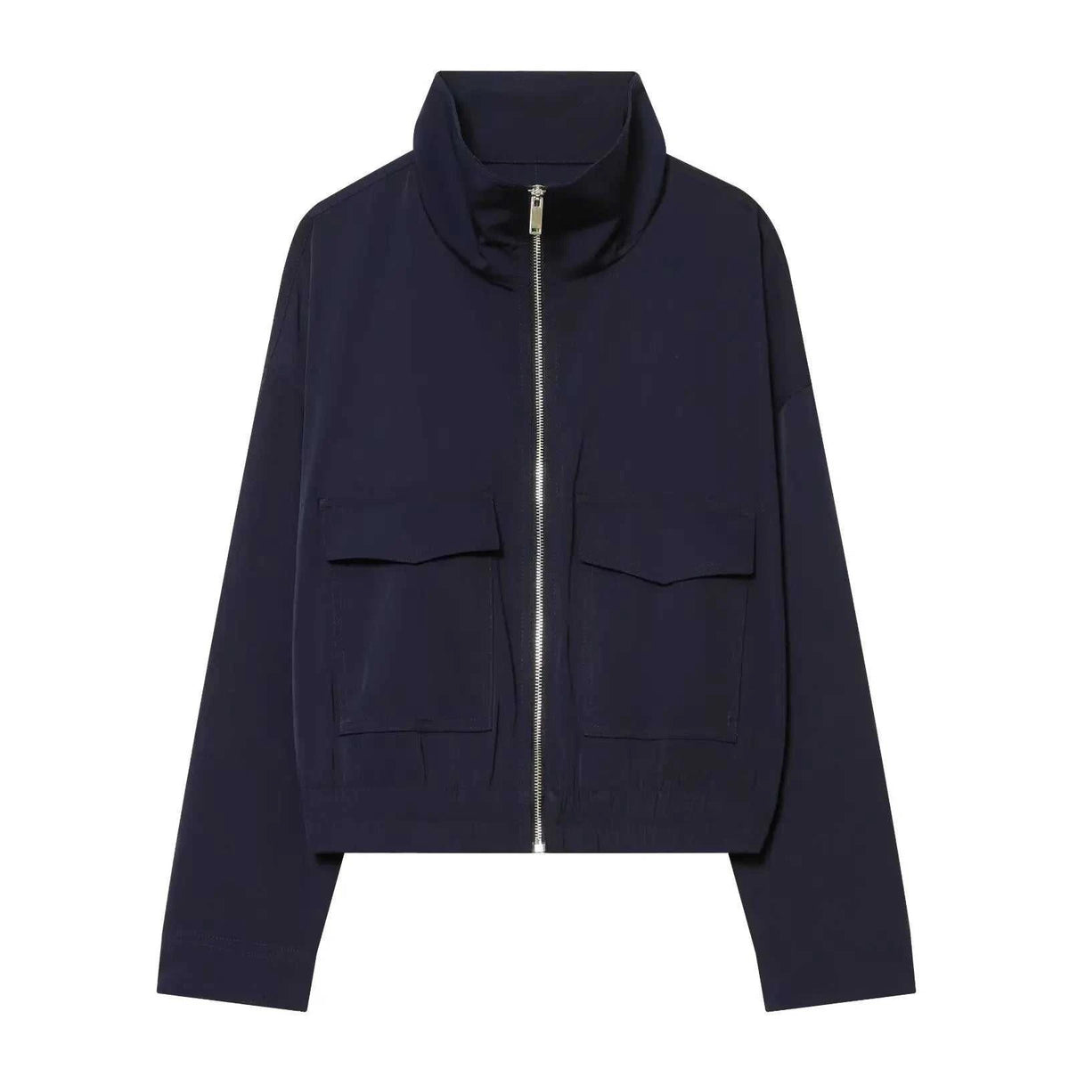 Women's Jacket Navy Blue Utility BYMANYC ® New York SOHO NAVY HIGH COLLAR BOMBER - New Collection