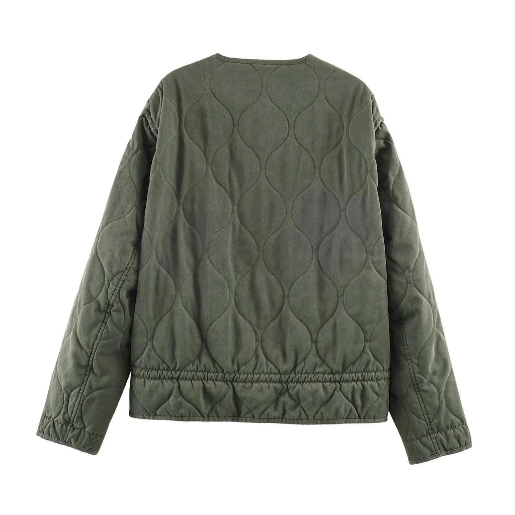 Women's Jacket Olive Green Quilted Liner BYMANYC ® New York SOHO KHAKI ONION QUILLED JACKET - New Collection