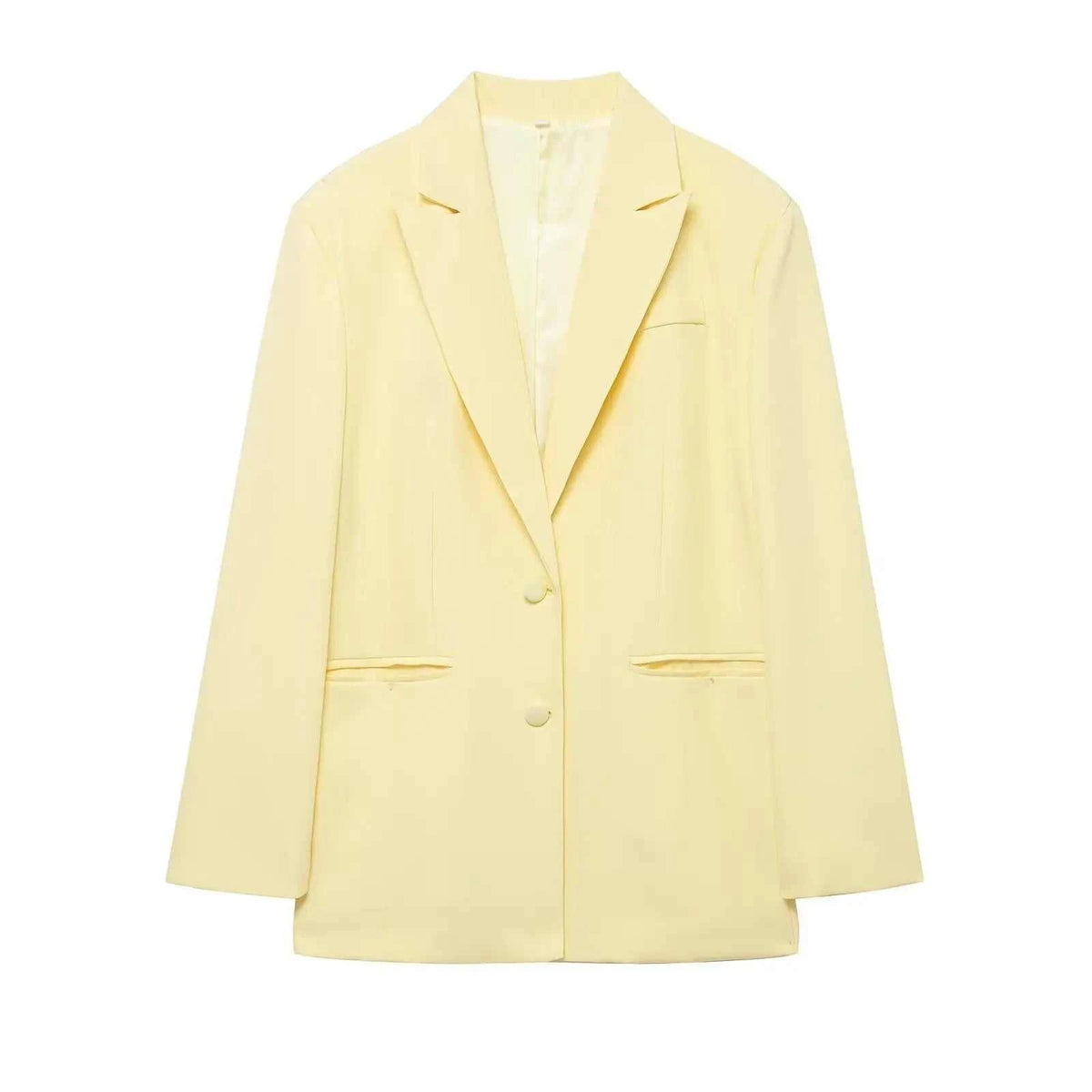 Women's Jacket Pastel Yellow Oversized Blazer BYMANYC ® New York WALL STREET LEMON SINGLE-BREASTED - New Collection