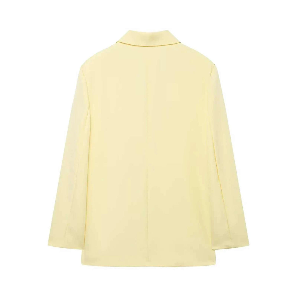 Women's Jacket Pastel Yellow Oversized Blazer BYMANYC ® New York WALL STREET LEMON SINGLE-BREASTED - New Collection