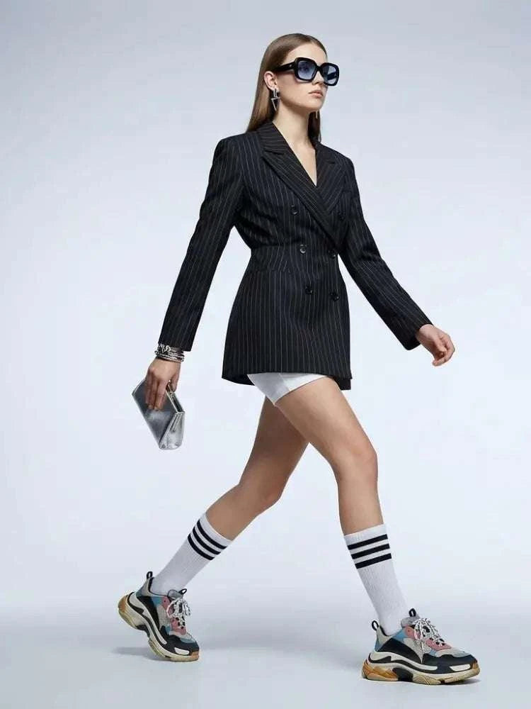 Women's Jacket Pinstripe Blazer BYMANYC ® New York WALL STREET PINSTRIPE DOUBLE-BREASTED - New Collection