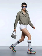 Women's Jacket Sage Green Utility BYMANYC ® New York SOHO OVERSIZED WORKWEAR BOMBER - New Collection