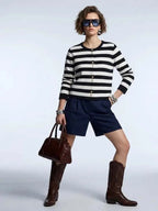 Women's Jacket Striped Knit BYMANYC ® New York PARISIAN GOLD BUTTON CARDIGAN - New Collection