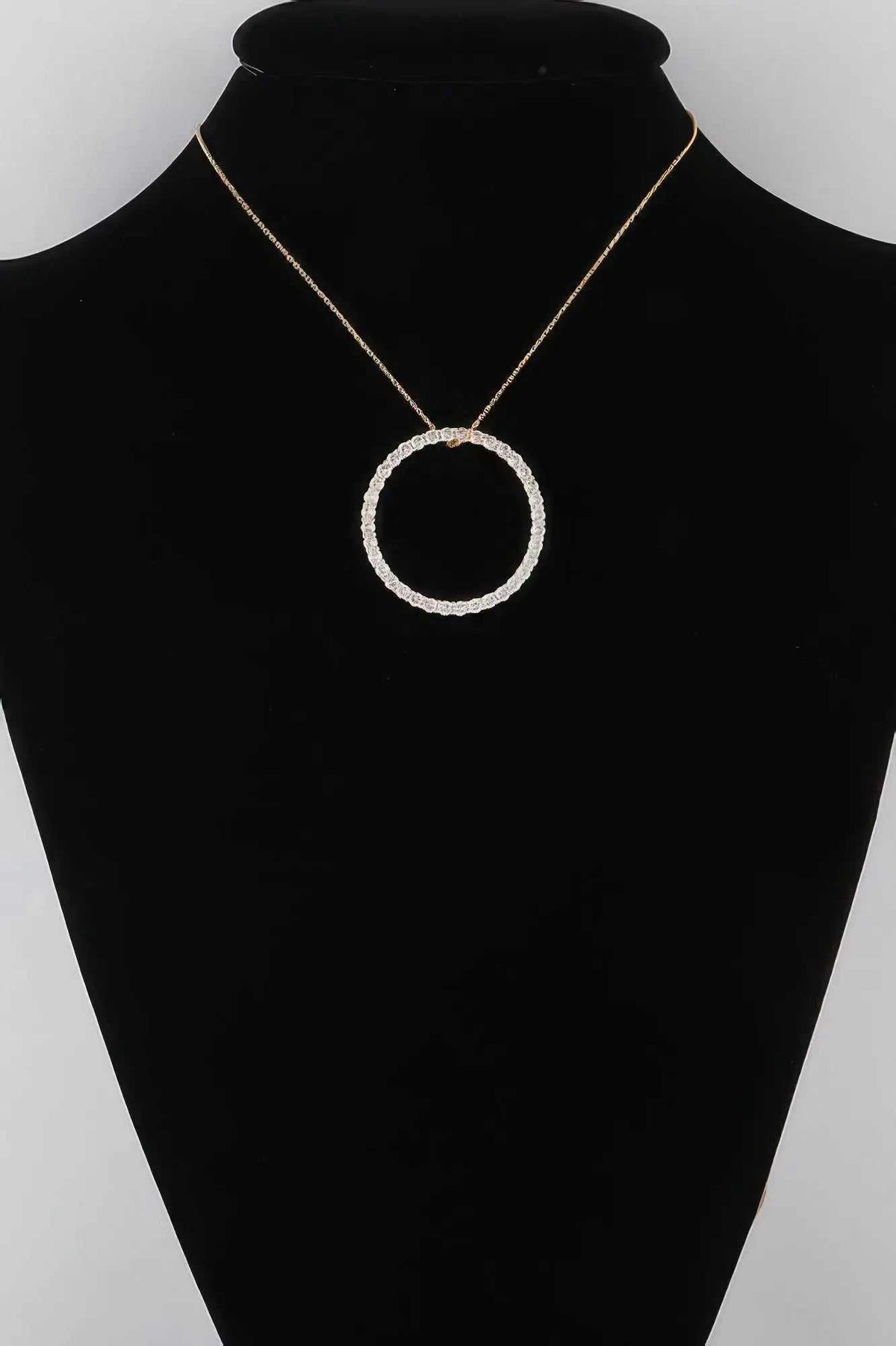 Women's Jewel Lined Circle Pendant Necklace BYMANYC ® New York CONTEMPORARY VIBRANT MODERN FASHION - New Collection