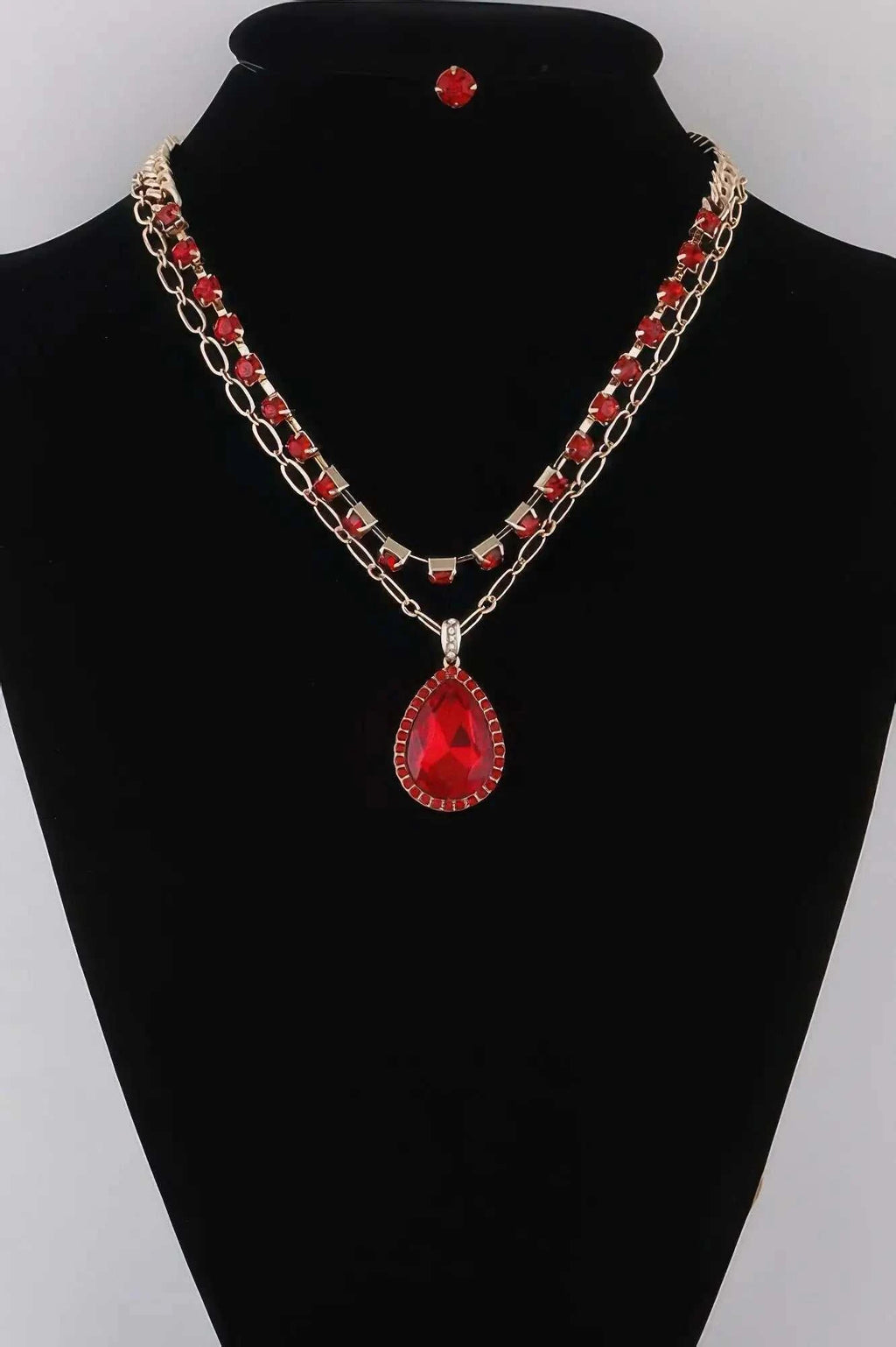 Women's Jeweled Teardrop Pendant Necklace BYMANYC ® New York CONTEMPORARY VIBRANT MODERN JEWELRY - New Collection
