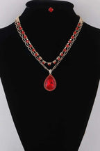 Women's Jeweled Teardrop Pendant Necklace BYMANYC ® New York CONTEMPORARY VIBRANT MODERN JEWELRY - New Collection