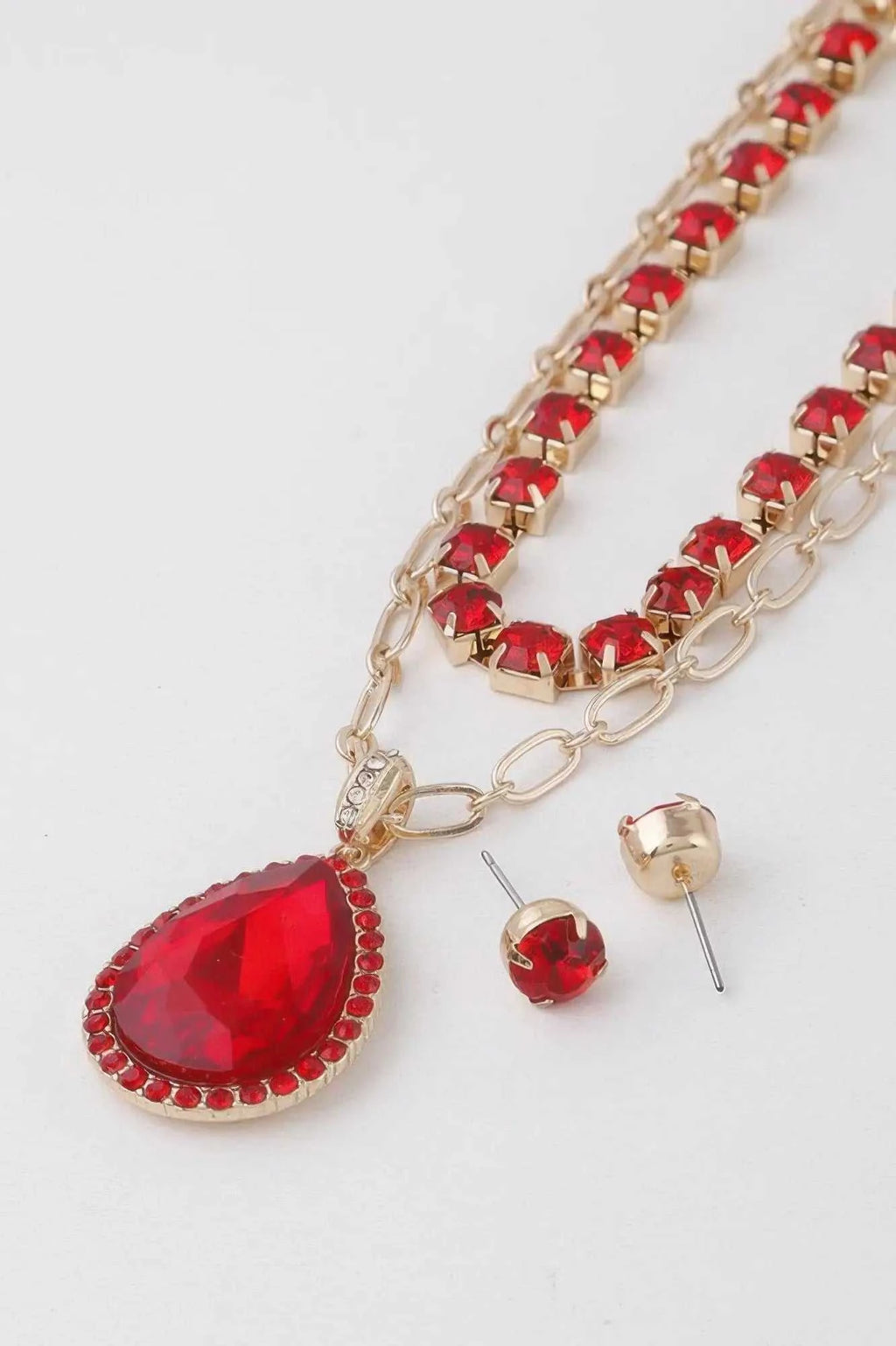 Women's Jeweled Teardrop Pendant Necklace BYMANYC ® New York CONTEMPORARY VIBRANT MODERN JEWELRY - New Collection