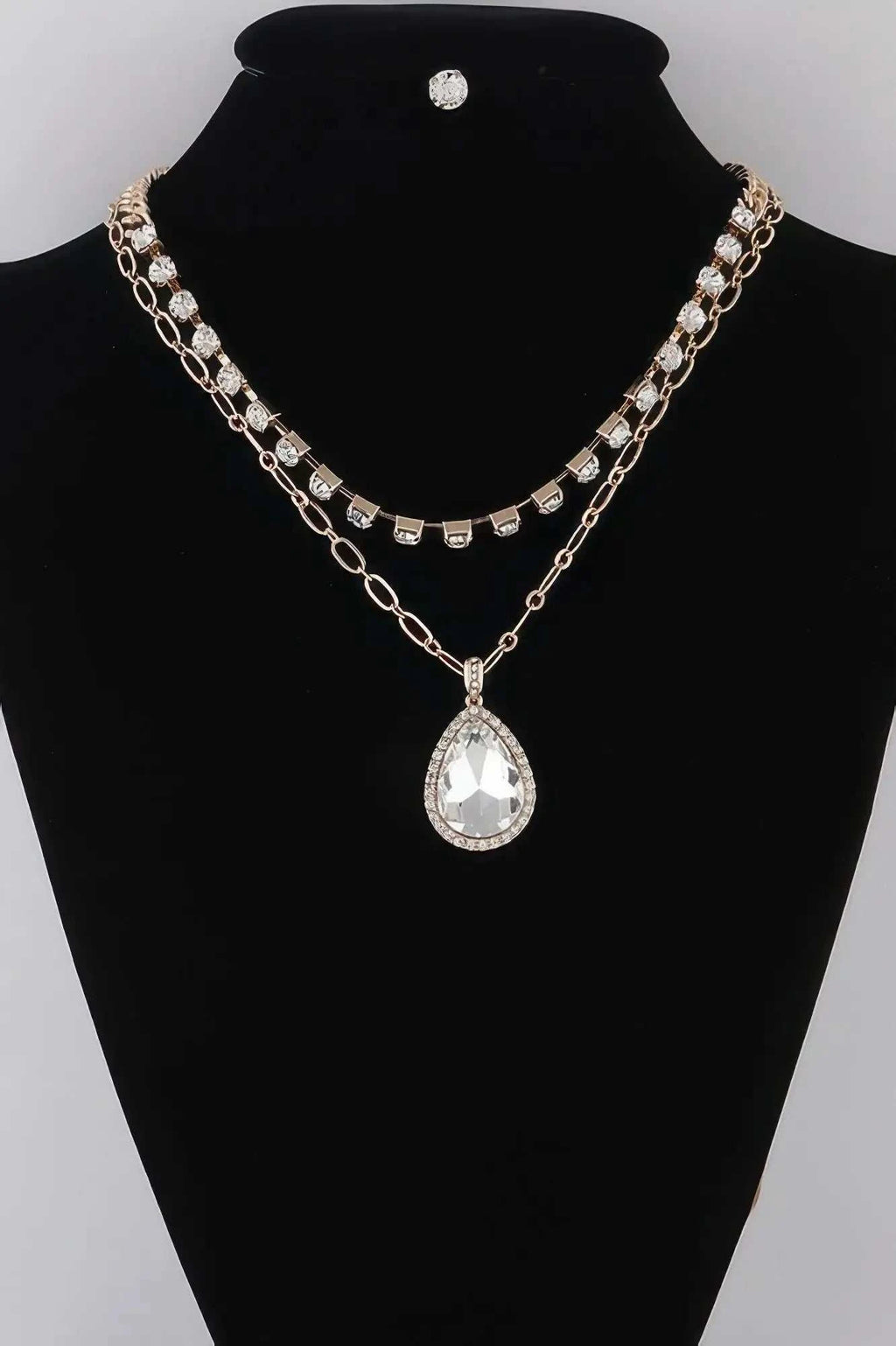 Women's Jeweled Teardrop Pendant Necklace BYMANYC ® New York CONTEMPORARY VIBRANT MODERN JEWELRY - New Collection